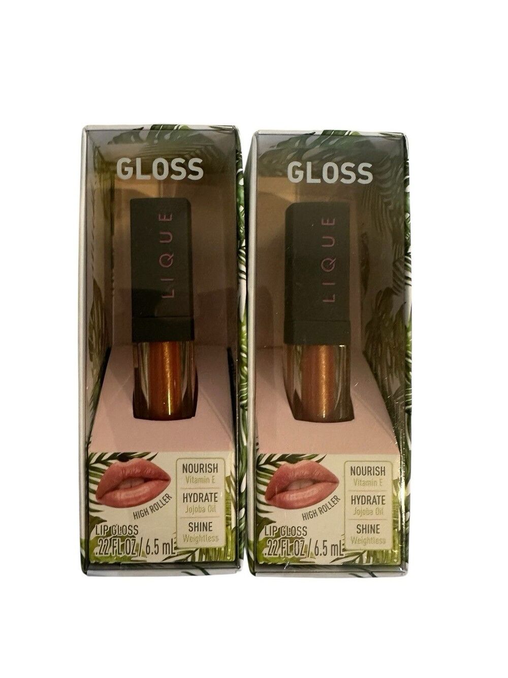 2 Lique Lip Gloss High Roller Vitamin E Jojoba Oil Shine Created by Women